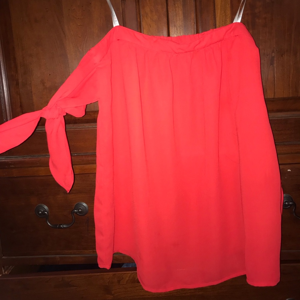 Off the shoulder tie top
